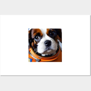 Cavalier King Charles Spaniel as Astronaut Posters and Art